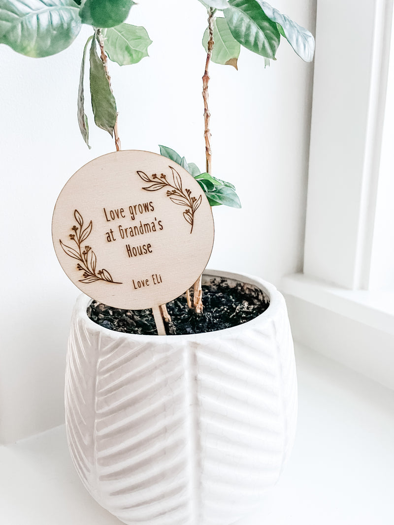 Love grows at Grandma's house Plant Stake - PERSONALIZED