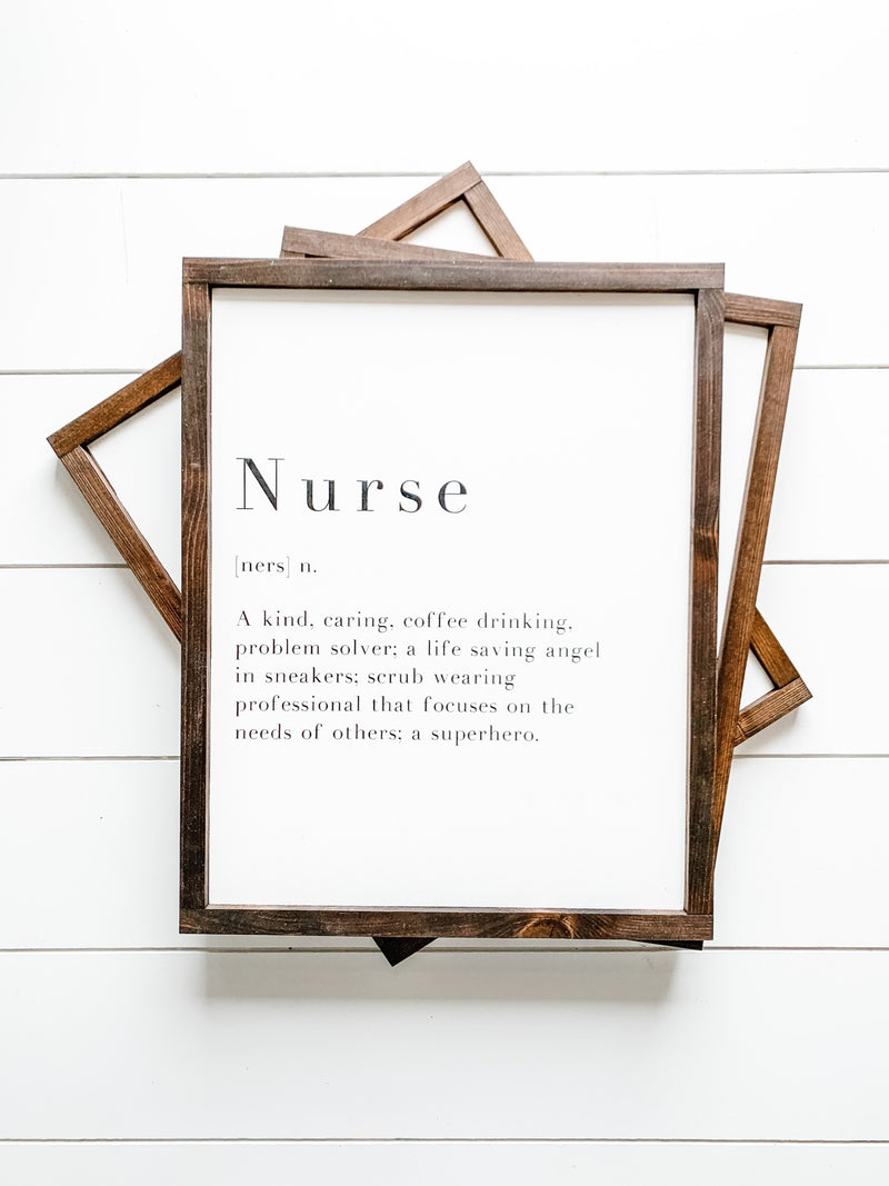 The perfect gift for a nurse. A wooden sign from The Hazel Collection, handmade in Kamloops British Columbia