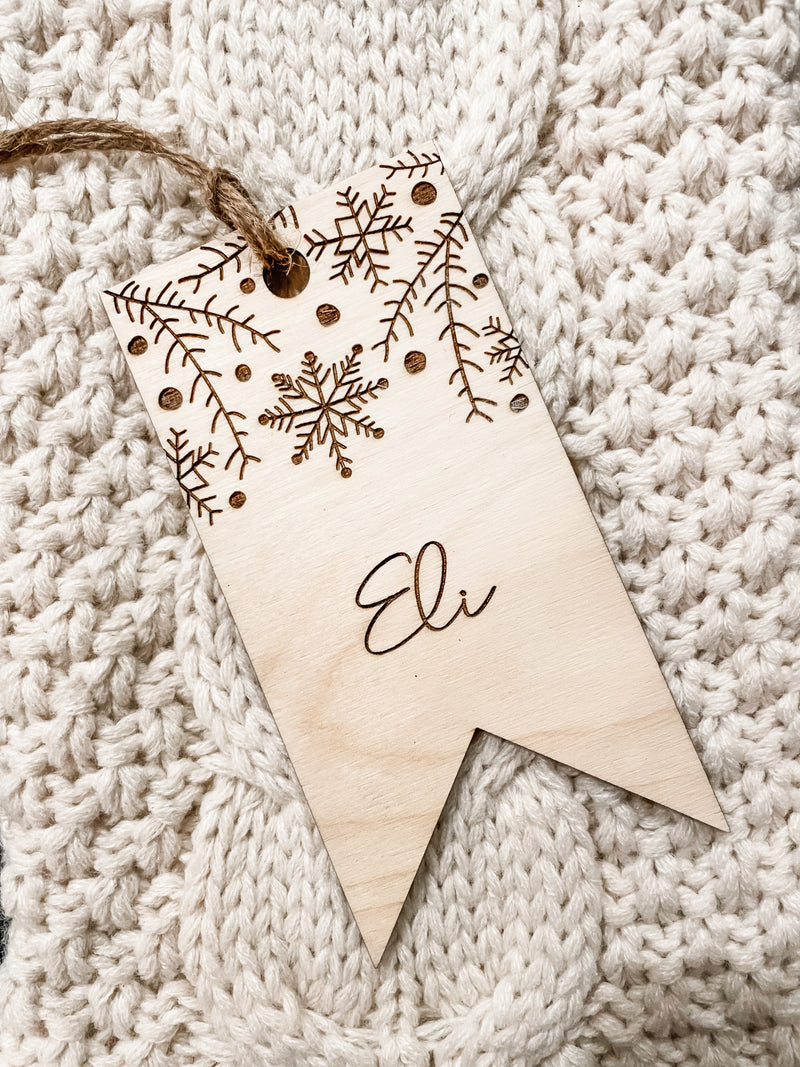 Winter Banner Stocking Tag